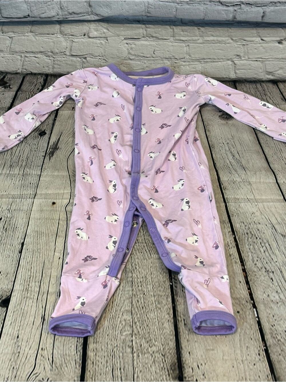 Bubble Baby Bamboo Bunnies Snap Footless Romper